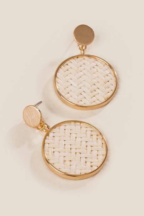 Francesca's Fairfield Raffia Earrings - Natural