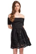 Alya Melanie Off The Shoulder Embellished Dress - Black