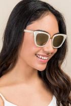 Francesca's Ruthie Marbled Cat Eye Sunglasses - White