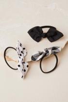 Francesca's Randi Bow Hair Tie Set - Black/white