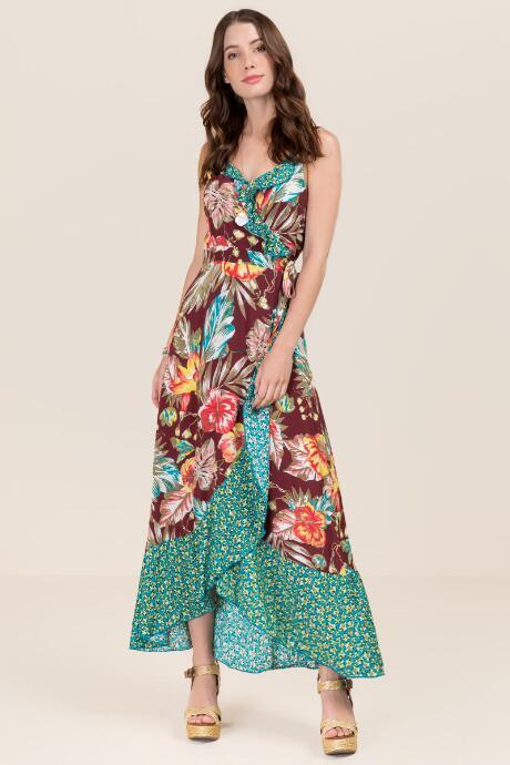 Francesca's Fiona Floral Maxi Dress - Wine