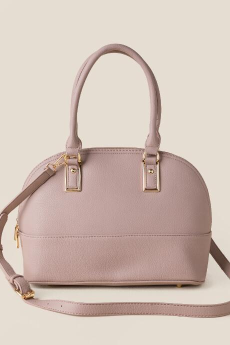 Francesca's Ava Pebbled Satchel - Mauve