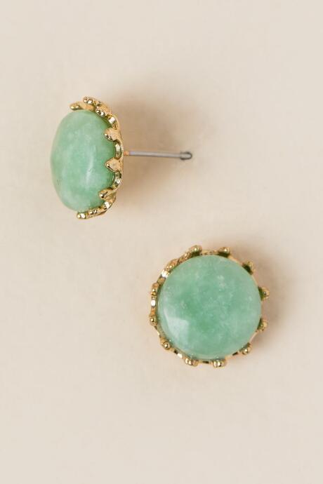 Francesca's Consuela Crown Stud Earring In Mint - Mint