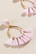 Francesca's Alma Raffia Tassel Earrings In Blush - Blush