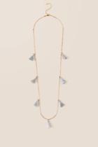 Francesca's Lacey Mini Tassel Necklace - Gray