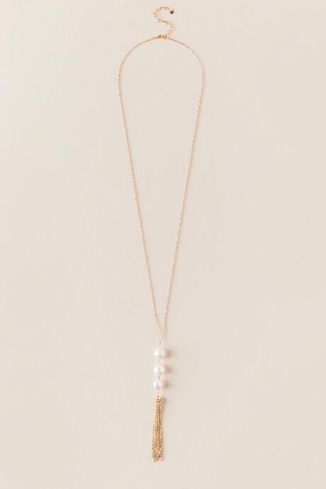 Francesca's Sha Freshwater Pearl Tassel Necklace - Pearl