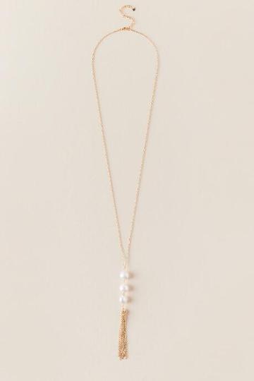 Francesca's Sha Freshwater Pearl Tassel Necklace - Pearl