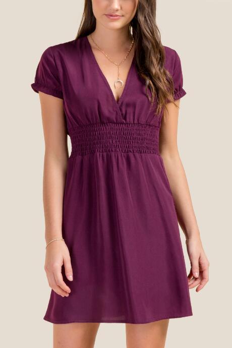 Francesca Inchess Gabriella Smocked Waist Dress - Purple