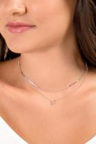 Francesca's Helen Layered Cubic Zirconia Necklace - Rose/gold