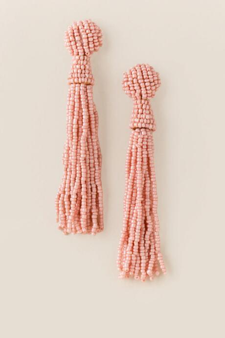 Francesca's Lyanna Knotted Tassel Earring In Blush - Blush