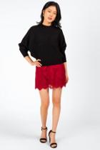 Francesca's Farahn Mock Neck Sweater - Black