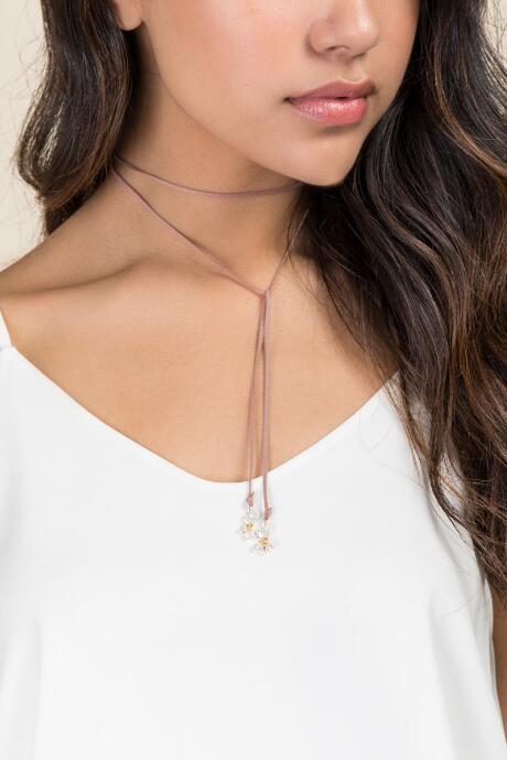 Francesca's Rachel Suede Wrap Choker - Mauve