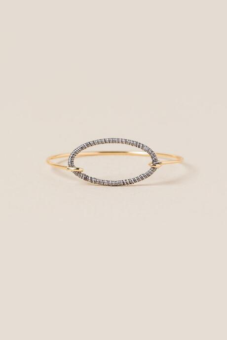 Francesca's Renata Thread Wrapped Bangle In Hematite - Hematite