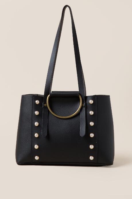Francesca's Jillian Pearl Mini Tote - Black