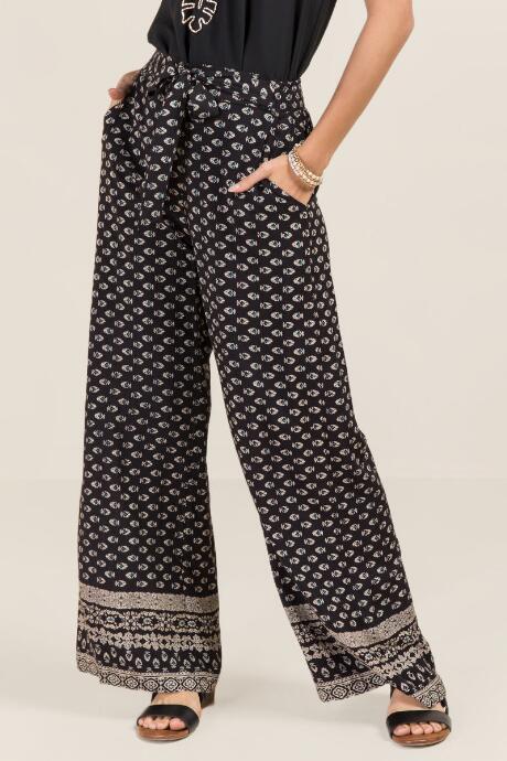 Francesca's Olivia Tie Waist Palazzo Pants - Black