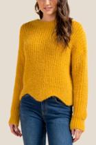 Francesca's Davina Cozy Cropped Sweater - Marigold