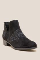 Indigo Rd Chantily Tonal Embroidered Ankle Boot - Black