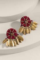 Francesca's Sienna Statement Stud Earrings In Burgundy - Burgundy