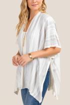 Francesca's Keira Chevron Striped Ruana - Gray
