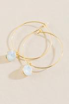 Francesca's Fergie Opal Drop Hoops - White
