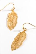 Francesca's Leela Laser Cut Leaf Earring - Gold