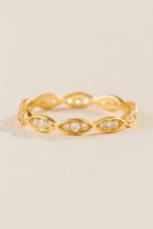 Francesca's Ava Scallop Pav Ring In Gold - Gold