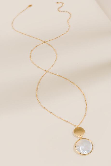 Francesca's Cici Coin Pendant Necklace - Pearl