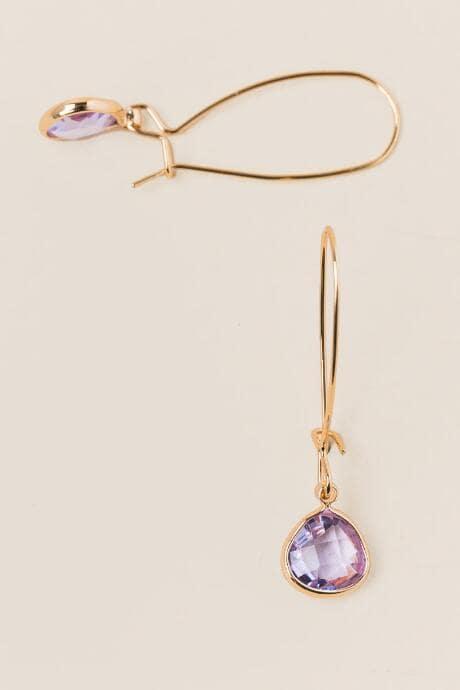 Francesca's Nicole Stone Teardrop Earring In Lavender - Lavender