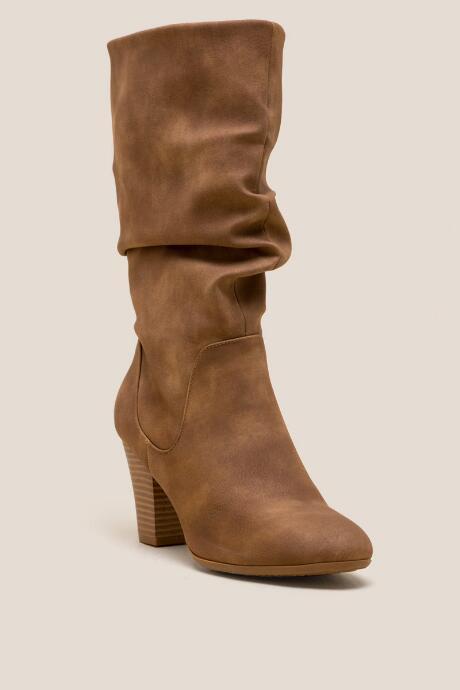 Francesca Inchess Strasburg Scrunch Mid Calf Boot - Tan