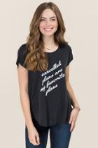 Alya Cancelled Plans Cupro Graphic Tee - Black