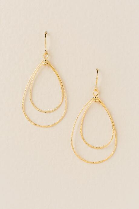 Francesca's Andrea Double Teardrop Earring - Gold