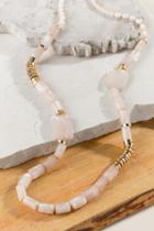Francesca's Luxe Collection Beaded Necklace - Blush