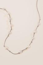 Francesca Inchess Jacee Suede Pearl Strand Necklace - Gray