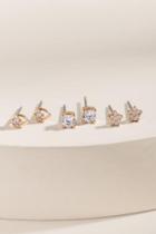 Francesca's Violet Cubic Zirconia Stud Earring Set - Crystal