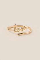 Francesca's Cubic Zirconia Love Ring In Gold - Gold