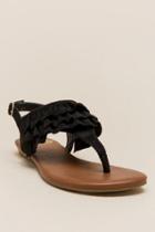 Fergalicious Swoon Ruffle T-strap Sandal - Black