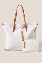Francesca Inchess Taylar Solid Canvas Tote - Ivory