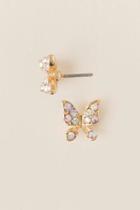 Francesca's Butterfly Stone Stud Earring - Iridescent