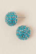 Francesca's Julietta Dome Stud Earring In Turquoise - Turquoise