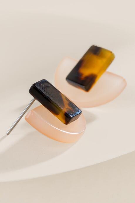 Francesca's Heather Resin Stud - Amber