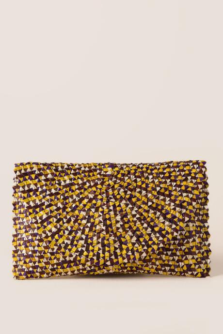 Francesca's Sudra Textured Clutch - Yellow