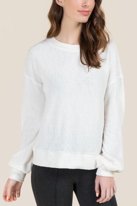 Francesca's Kirstie Inverse Seam Balloon Sleeve Top - Ivory