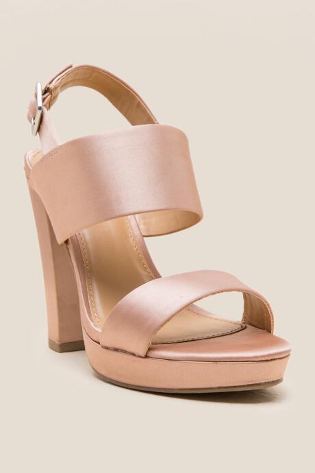 Report Lawren Satin Platform Heel - Blush