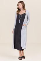 Blue Rain Chanel Cupro Duster - Gray