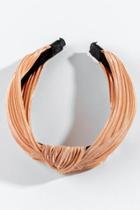 Francesca's Sandy Crinkle Satin Headband - Peach