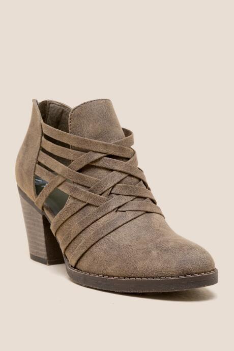 Fergalicious Jillie Woven Strap Ankle Boot - Olive