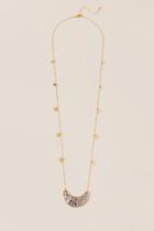 Francesca's Romy Leather Crescent Pendant Necklace - Rose/gold