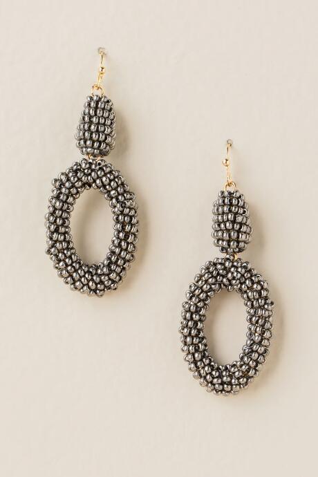 Francesca's Ortensia Bead Drop Earring - Hematite