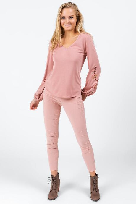 Francesca's Joyce Emboridered Top - Blush