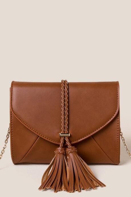 Francesca's Autumn Braided Clutch - Tan